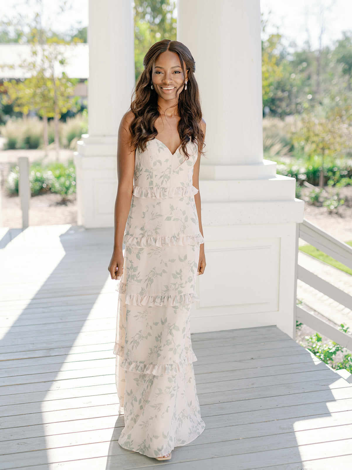 Sloane Chiffon Floral Print Dress | Made To Order Sage Multi Bouquet Sloane Chiffon Floral Print Dress | Made To Order Sage Multi Bouquet