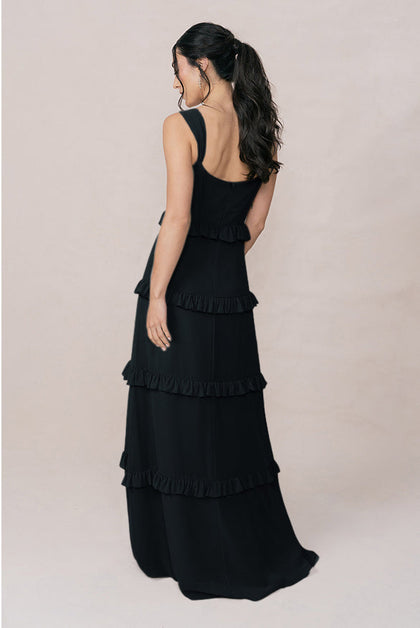 Sloane Chiffon Dress | Made To Order | Black