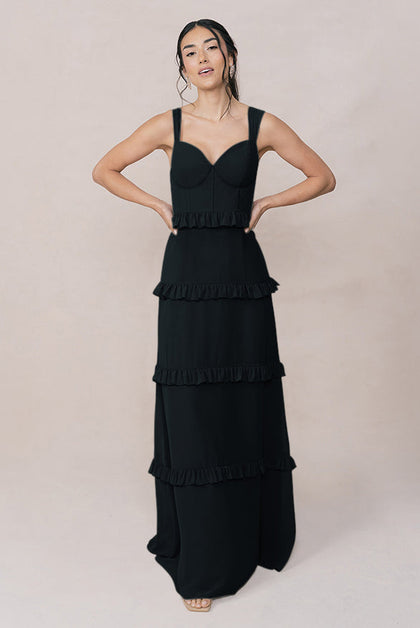 Sloane Chiffon Dress | Made To Order | Black