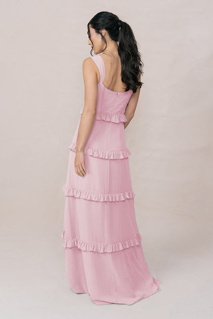 Sloane Chiffon Dress | Made To Order | Blush Pink