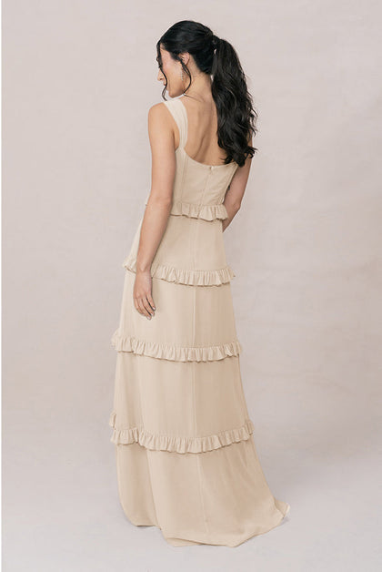 Sloane Chiffon Dress | Made To Order | Champagne