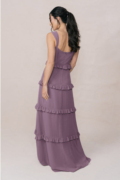 Sloane Chiffon Dress | Made To Order | Dusty Purple