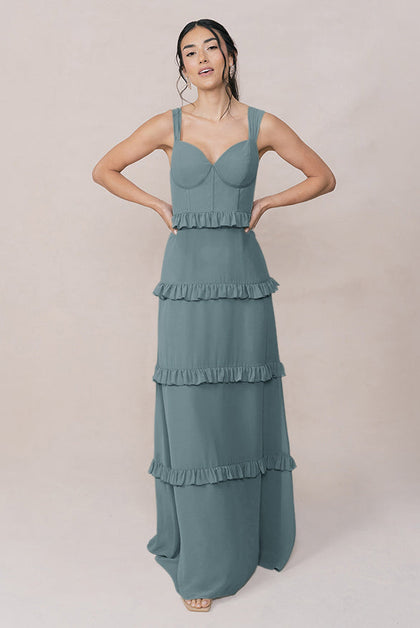 Sloane Chiffon Dress | Made To Order | Eucalyptus