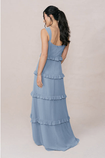 Sloane Chiffon Dress | Made To Order | French Blue
