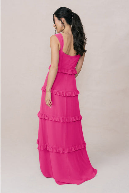 Sloane Chiffon Dress | Made To Order | Malibu Pink