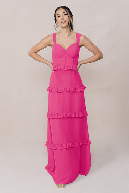 Sloane Chiffon Dress | Made To Order | Malibu Pink
