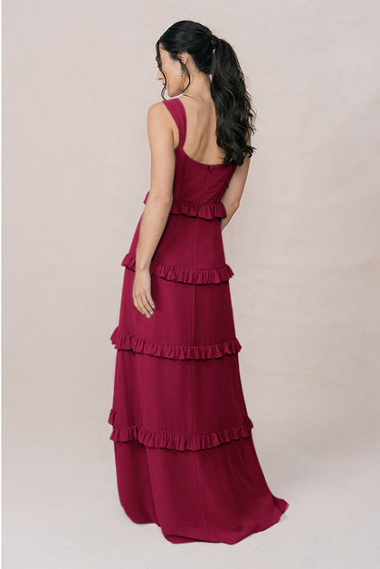 Sloane Chiffon Dress | Made To Order | Marsala