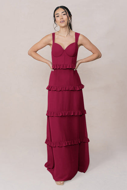 Sloane Chiffon Dress | Made To Order | Marsala