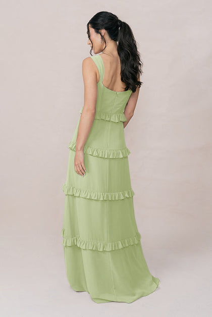 Sloane Chiffon Dress | Made To Order | Matcha