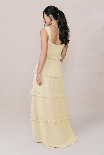Sloane Chiffon Dress | Made To Order | Pale Yellow