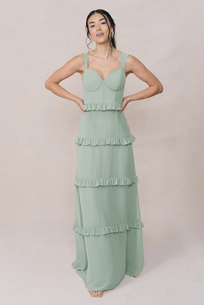 Sloane Chiffon Dress | Made To Order | Sage