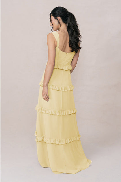 Sloane Chiffon Dress | Made To Order | Yellow