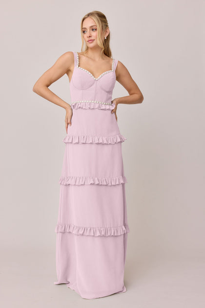 Sloane Luxe Chiffon Dress | Made To Order | Baby Pink