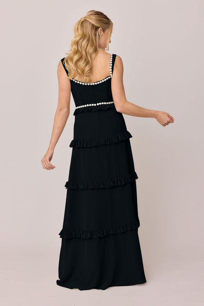 Sloane Luxe Chiffon Dress | Made To Order | Black