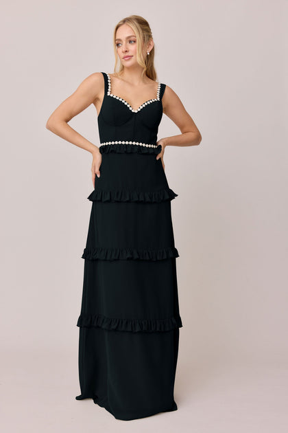 Sloane Luxe Chiffon Dress | Made To Order | Black