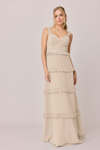 Sloane Luxe Chiffon Dress | Made To Order | Champagne