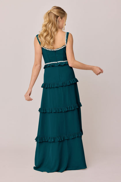 Sloane Luxe Chiffon Dress | Made To Order | Classic Emerald