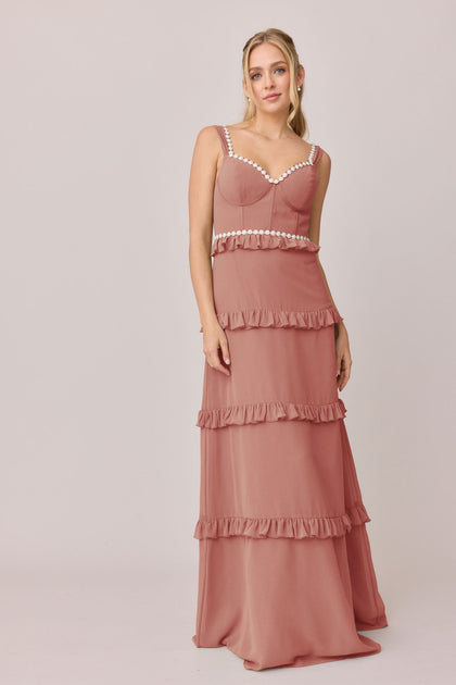 Sloane Luxe Chiffon Dress | Made To Order | Desert Rose
