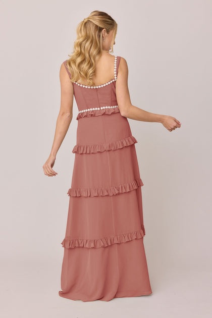 Sloane Luxe Chiffon Dress | Made To Order | Desert Rose
