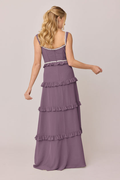 Sloane Luxe Chiffon Dress | Made To Order | Dusty Purple