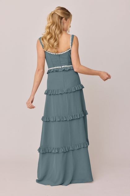 Sloane Luxe Chiffon Dress | Made To Order | Eucalyptus