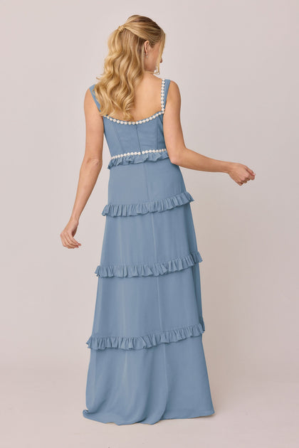 Sloane Luxe Chiffon Dress | Made To Order | French Blue