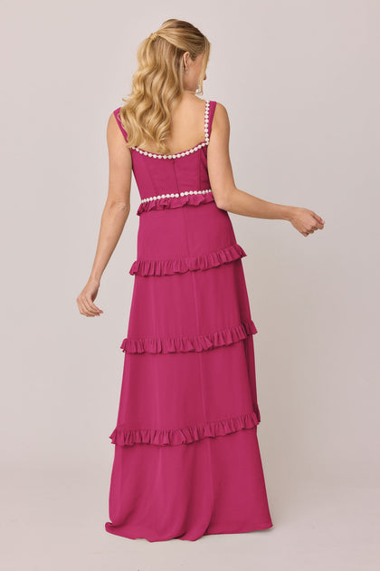 Sloane Luxe Chiffon Dress | Made To Order | Hot Pink