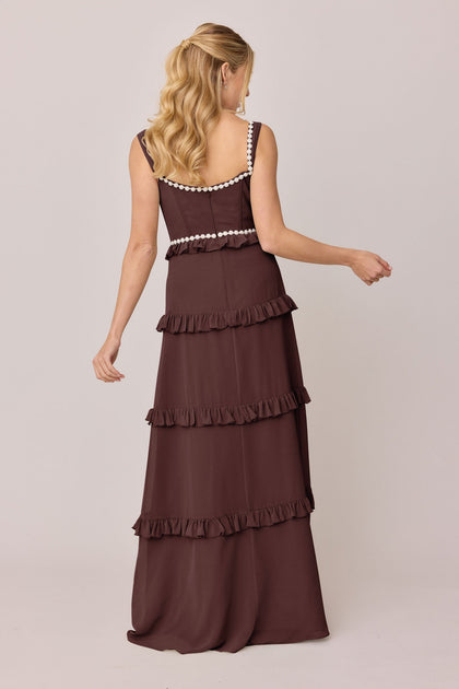 Sloane Luxe Chiffon Dress | Made To Order | Mahogany