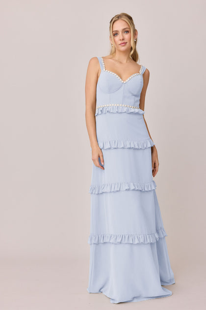 Sloane Luxe Chiffon Dress | Made To Order | Periwinkle