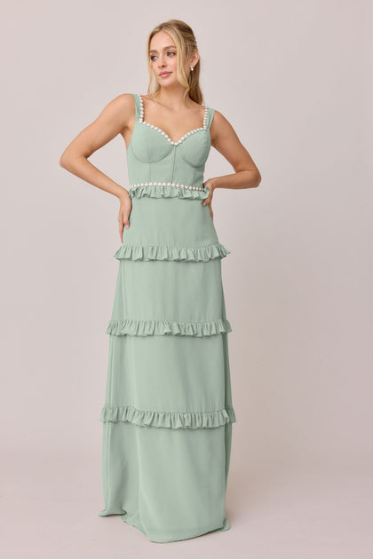 Sloane Luxe Chiffon Dress | Made To Order | Sage