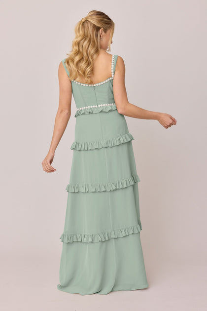 Sloane Luxe Chiffon Dress | Made To Order | Sage
