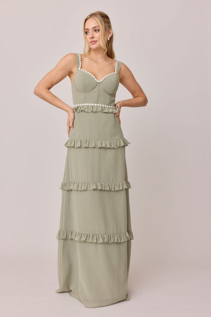 Sloane Luxe Chiffon Dress | Made To Order | Sage