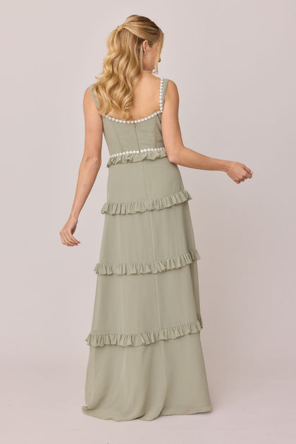 Sloane Luxe Chiffon Dress | Made To Order | Silver Sage