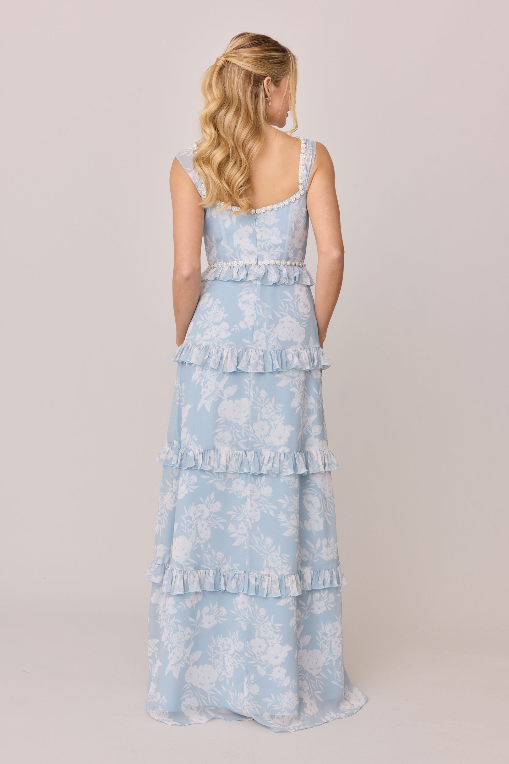 Sloane Luxe Chiffon Floral Print Dress