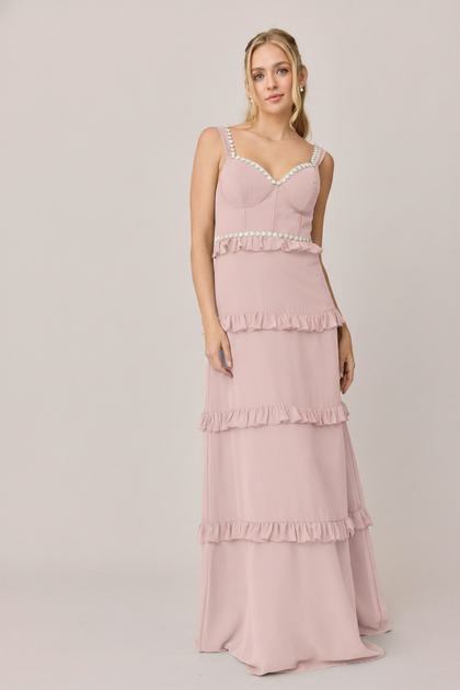Sloane Luxe Chiffon Dress | Made To Order | Blush Pink