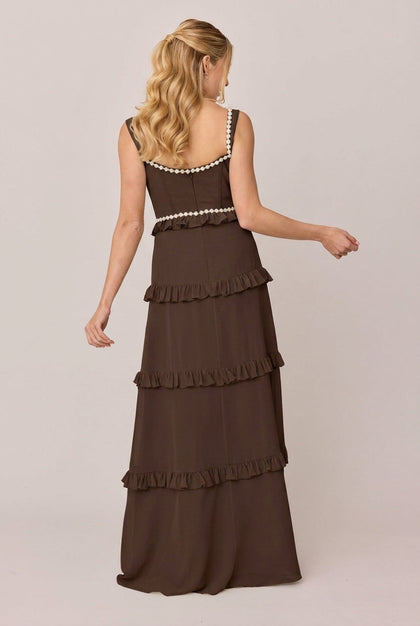 Sloane Luxe Chiffon Dress | Made To Order | Espresso