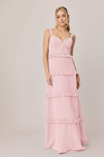 Sloane Luxe Chiffon Dress | Made To Order | Perfect Pink