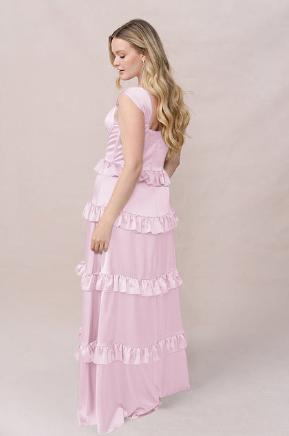 Sloane Satin Dress | Made To Order | Baby Pink