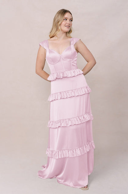 Sloane Satin Dress | Made To Order | Baby Pink