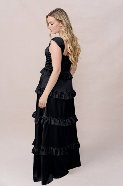 Sloane Satin Dress | Made To Order | Black