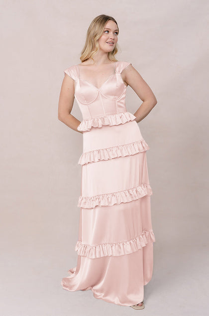 Sloane Satin Dress | Made To Order | Blush