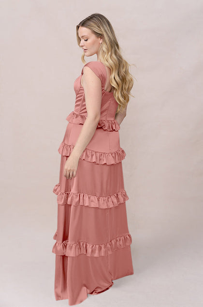 Sloane Satin Dress | Made To Order | Desert Rose