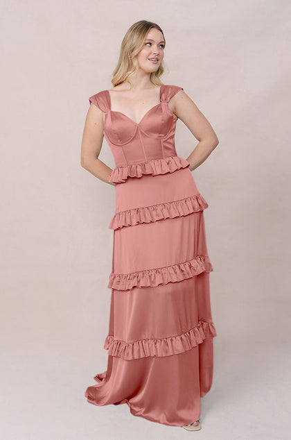 Sloane Satin Dress | Made To Order | Desert Rose