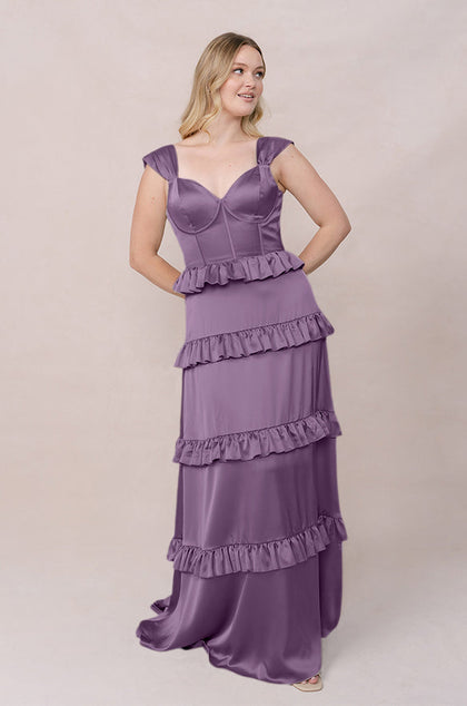 Sloane Satin Dress | Made To Order | Dusty Plum