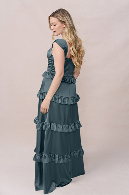 Sloane Satin Dress | Made To Order | Eucalyptus