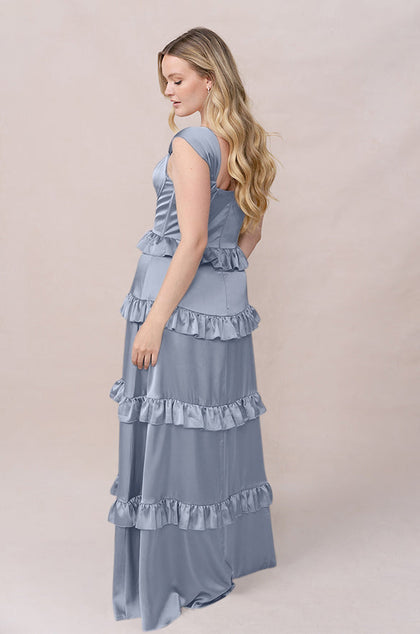 Sloane Satin Dress | Made To Order | French Blue