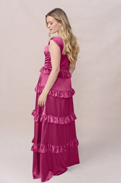 Sloane Satin Dress | Made To Order | Fuchsia