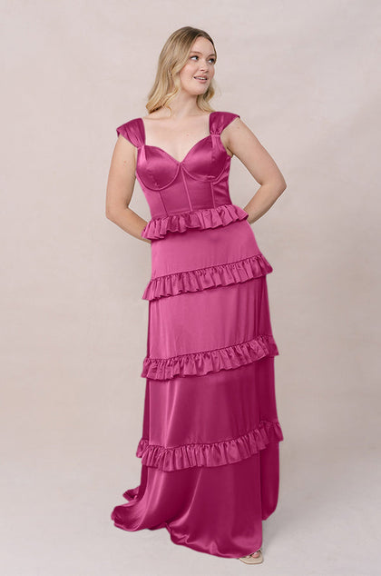 Sloane Satin Dress | Made To Order | Fuchsia