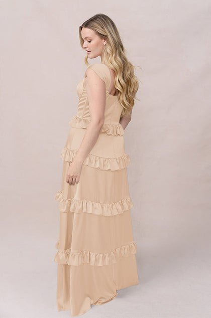 Sloane Satin Dress | Made To Order | Honey Beige