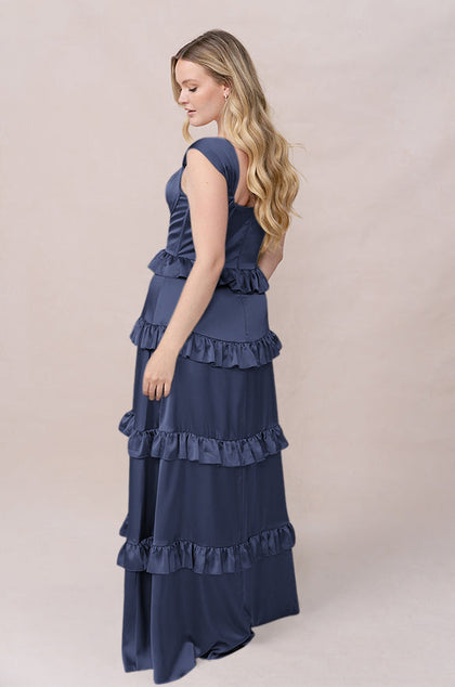 Sloane Satin Dress | Made To Order | Indie Blue